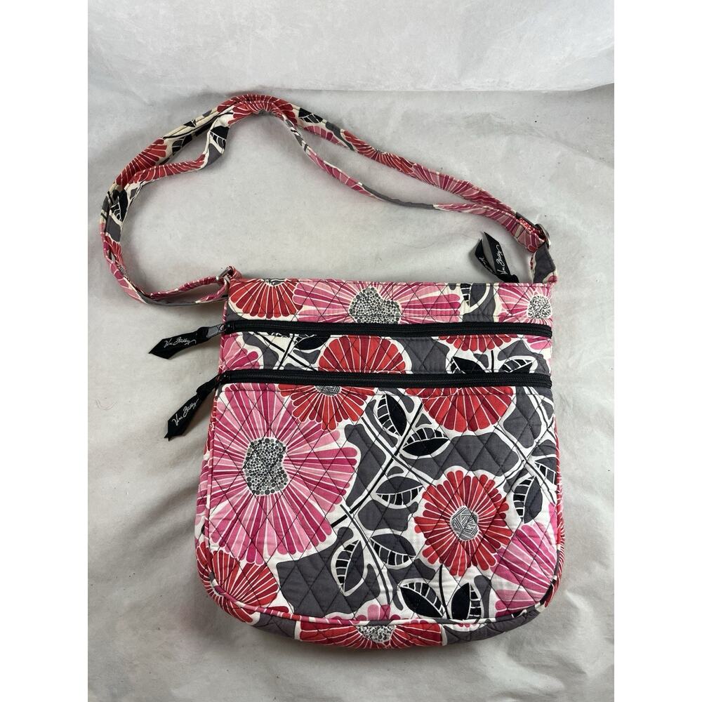 Vera Bradley Cherry Blossom Print Crossbody Bag Purse Quilted Retired